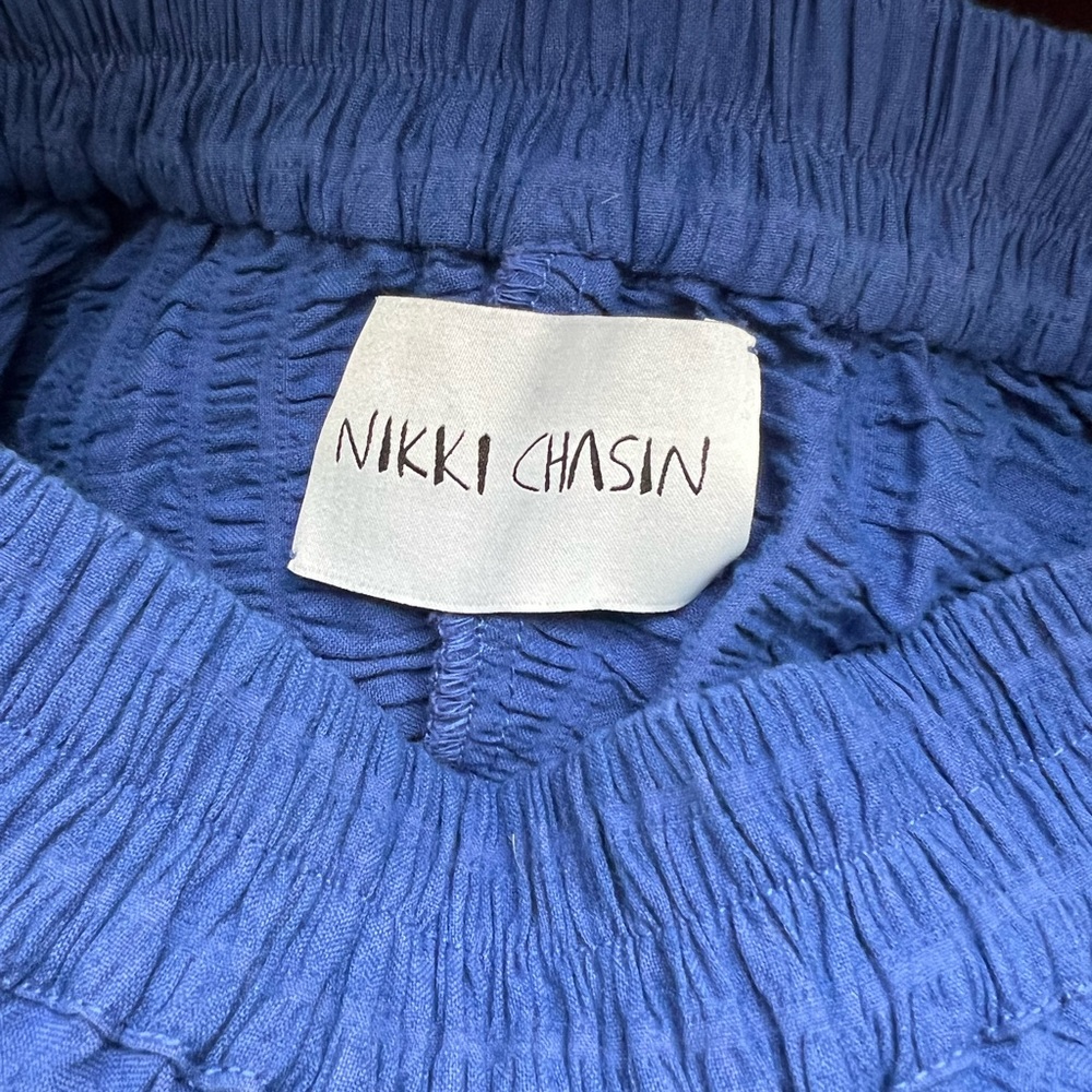 Nikki Chasin Cobalt Blue Angle Pant - High Waist, Tapered Elastic Waist - Picture 6 of 7